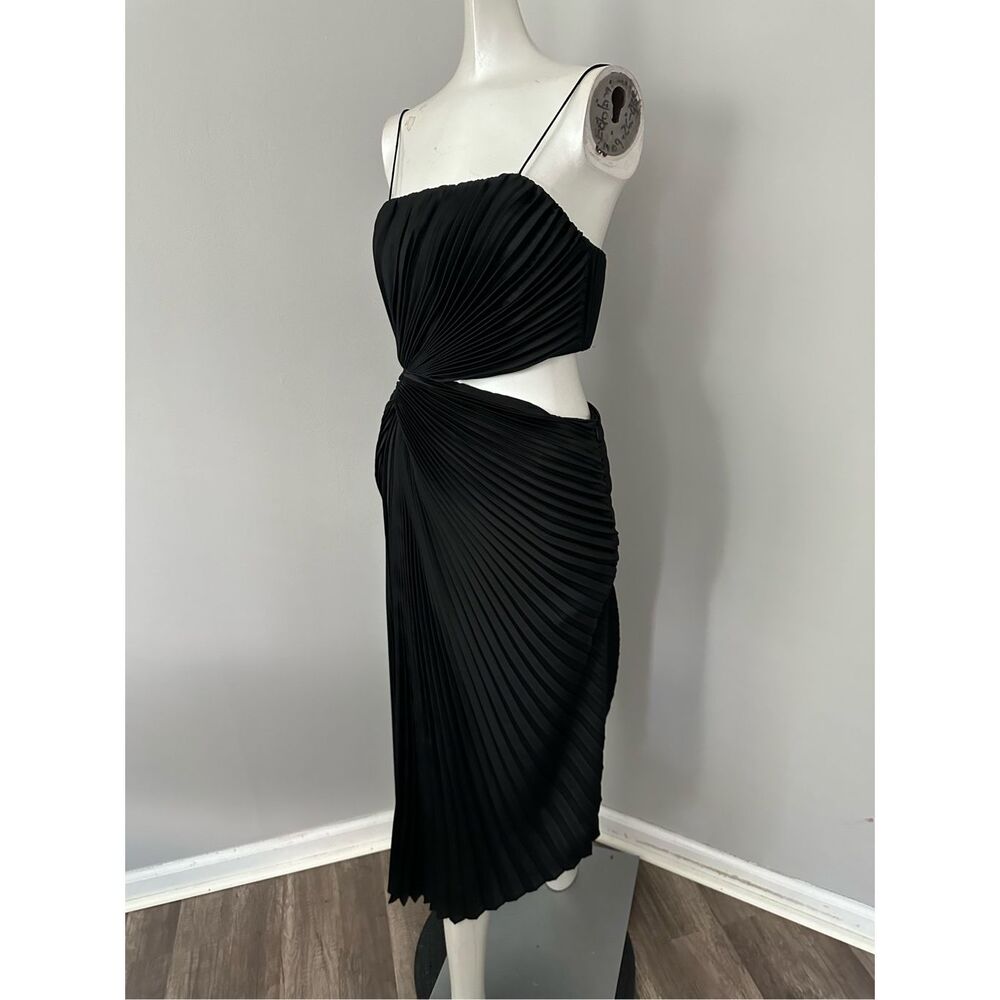 NWT Alice + Olivia Fayeth Pleated Cut-Out Midi-Dress $595 - Picture 8 of 11